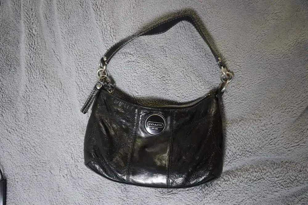 Coach F15141 Soho Black Leather Small Hobo Bag